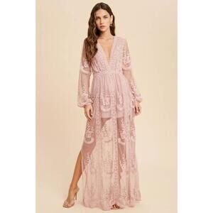 Wishlist Sheer Lace Maxi Dress - Sz. M